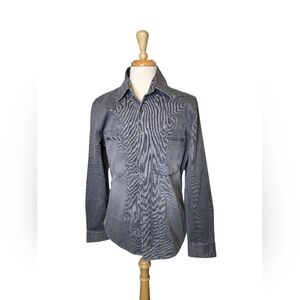 80s Inspired Striped Button Down Shirt Retro Vintage Vibe Western Size L